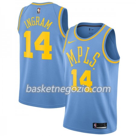 Canotte Uomo Los Angeles Lakers Brandon Ingram 14 Nike 2017-18 Hardwood Classics Blu Swingman